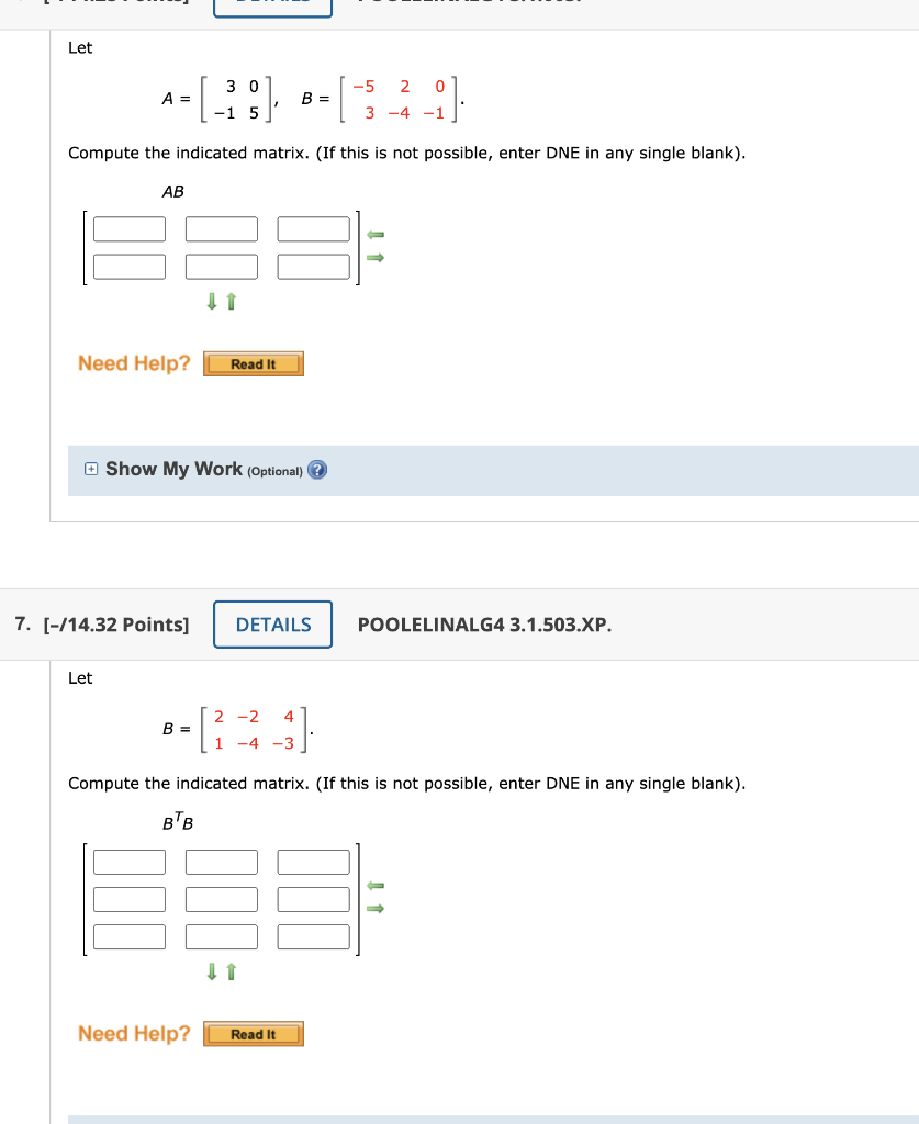 Solved Let A = (-15) 3 0 -1 5 B= -5 2 0 3 - 4 - 1 -1] | Chegg.com