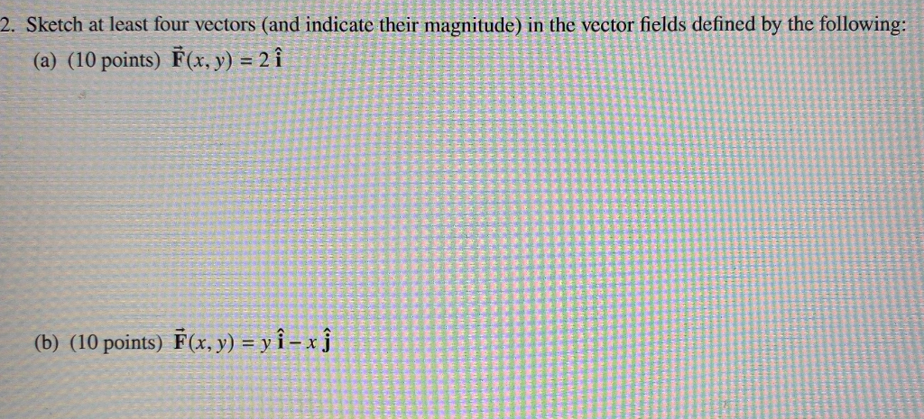 Solved 2 Sketch At Least Four Vectors And Indicate Thei Chegg Com