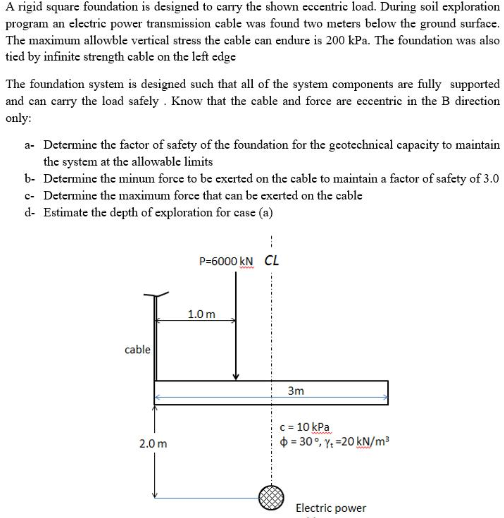 Solved A rigid square foundation is designed to carry the | Chegg.com