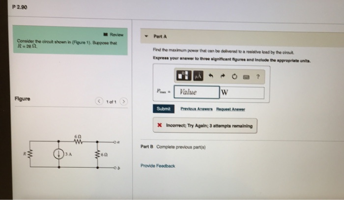 Solved P 2.90 Review Part A Consider the circuit shown in | Chegg.com
