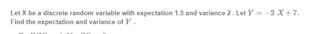 Solved Let X be a discrete random variable with expectation | Chegg.com