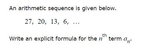 Solved An arithmetic sequence is given below. 27,20,13,6,… | Chegg.com