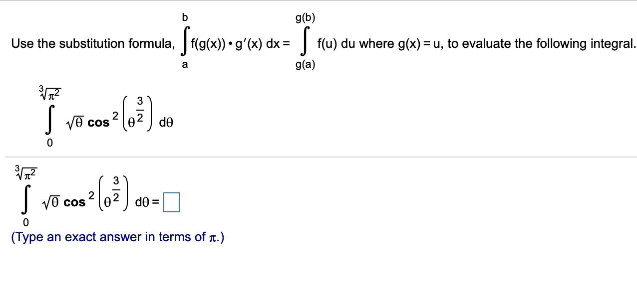 Solved B G B Use The Substitution Formula Ftvg X F G Courses Archive