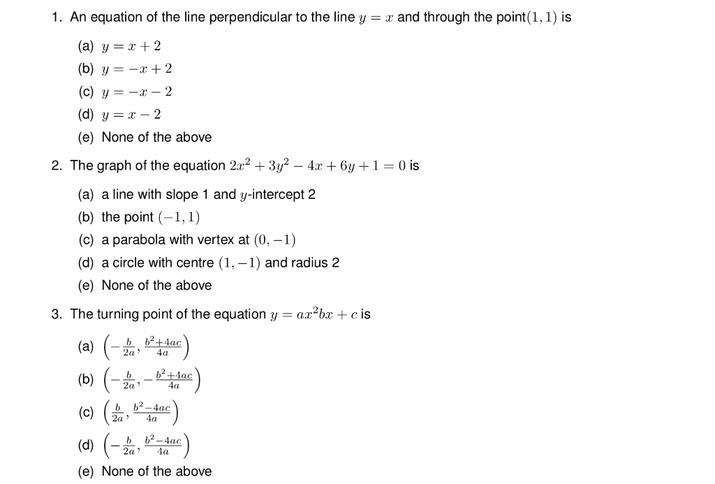 Solved 1 An Equation Of The Line Perpendicular To The Line Chegg Com