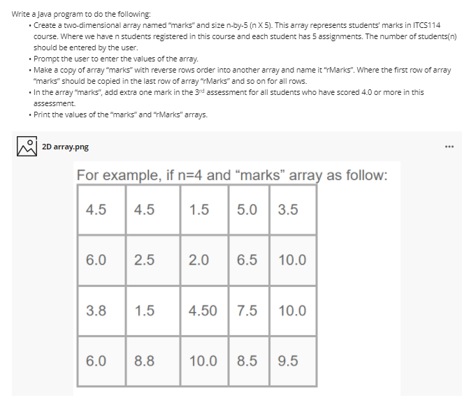 Solved Write a Java program to do the following: Create a | Chegg.com