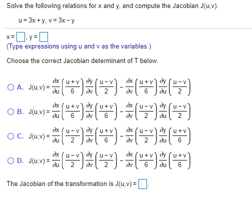 Solved Solve The Following Relations For X And Y And Com Chegg Com