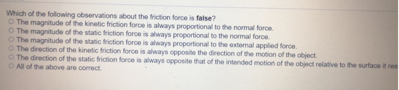 magnitude of the friction force is directly proportional to