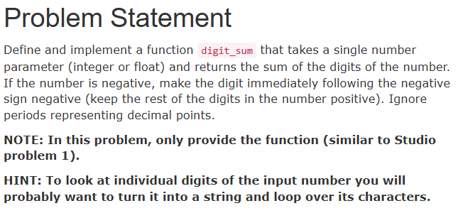 Solved Problem Statement Define and implement a function | Chegg.com