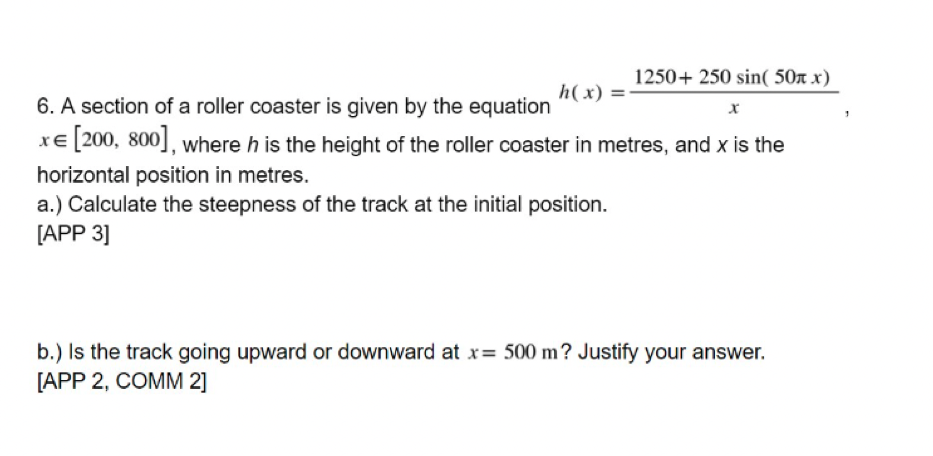 solved-6-a-section-of-a-roller-coaster-is-given-by-the-chegg