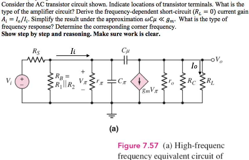 Solved Consider the AC transistor circuit shown. Indicate