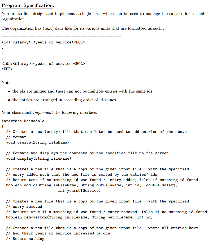 Solved Program Specification: You are to first design and | Chegg.com