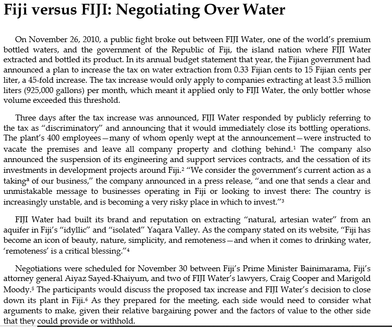 Solved What are FIJI Water's Sources of power? What are the