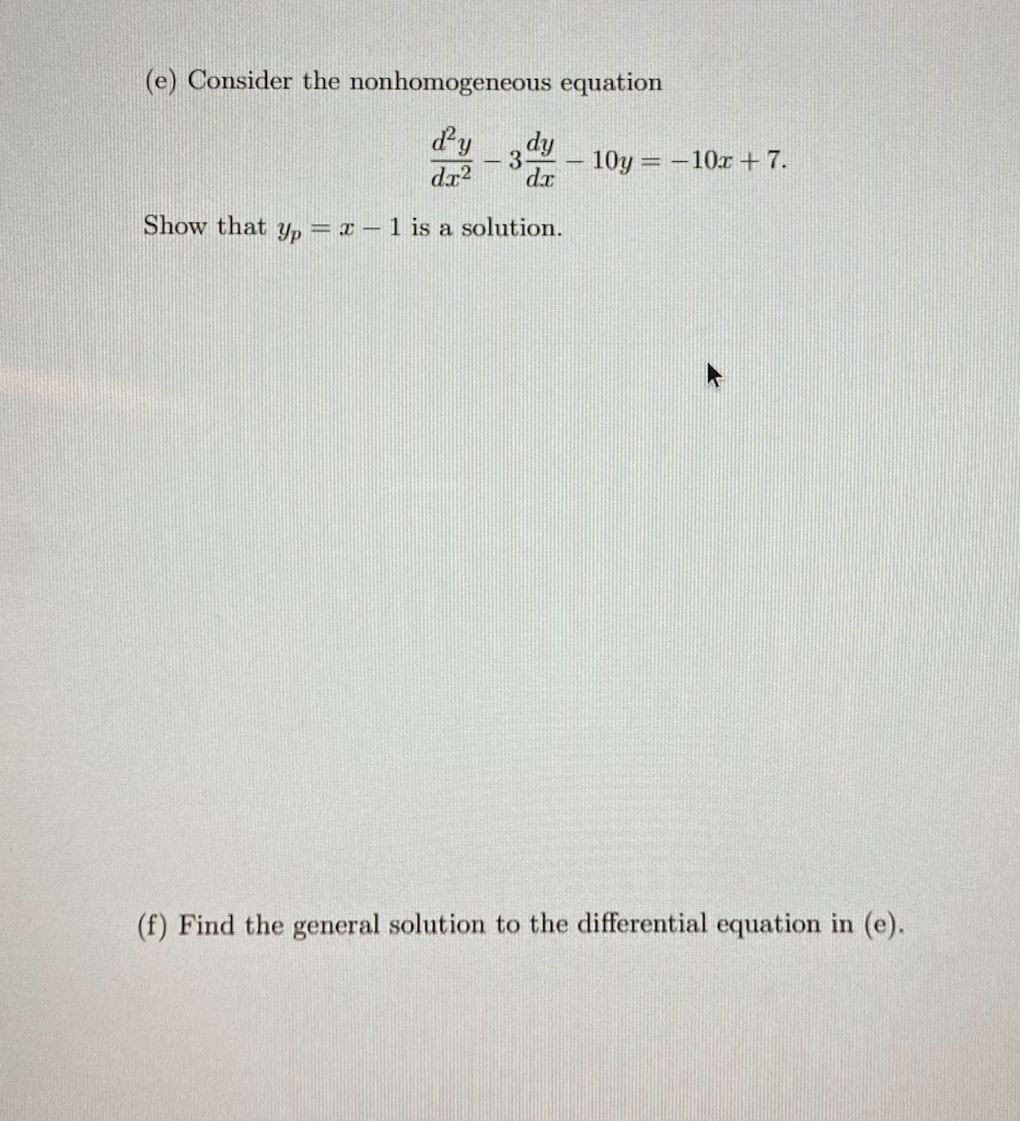 Solved 1. Consider the differential equation dy dr2 dy 3 dc | Chegg.com