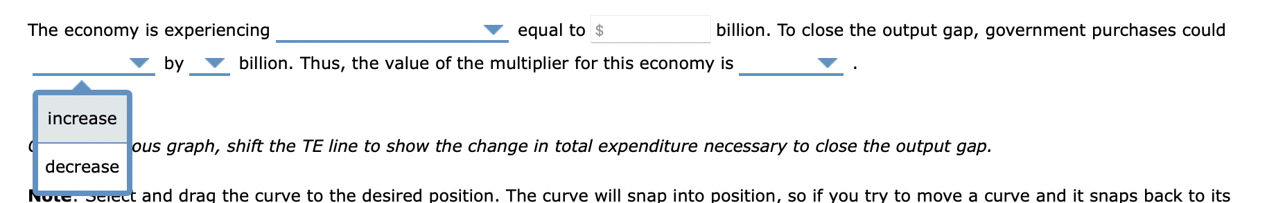 Solved 2. Expenditure gaps The following graph shows the | Chegg.com