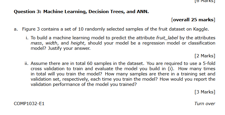 Solved Question 3: Machine Learning, Decision Trees, and | Chegg.com