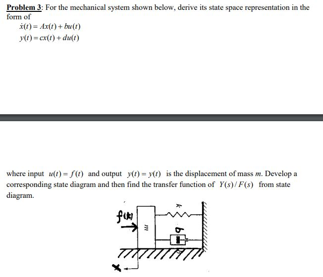 Solved Problem 3: For the mechanical system shown below, | Chegg.com