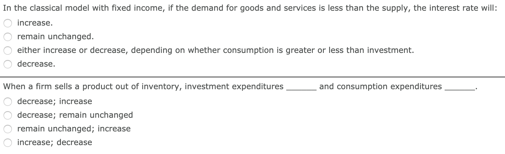 Solved In the classical model with fixed income, if the | Chegg.com