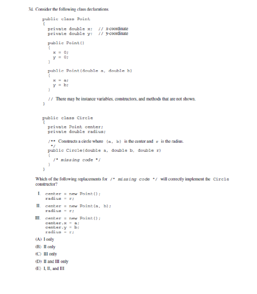 Solved 7. Consider the following class declaration. public | Chegg.com