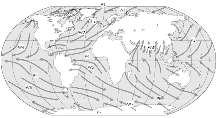 Solved Does anyone know how to label the major wind systems | Chegg.com