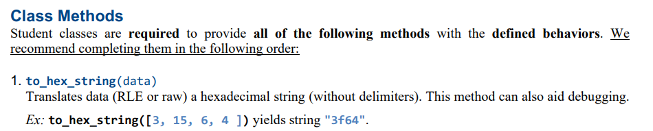 Solved Class Methods Student classes are required to provide | Chegg.com