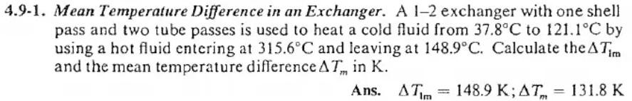 Solved Mean Temperature Difference in an Exchanger. A 1-2 | Chegg.com