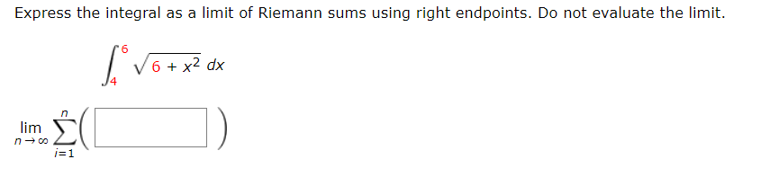 Solved Express The Limit As A Definite Integral On The Given | Chegg.com