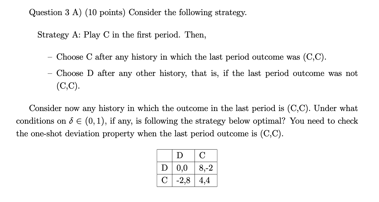 Solved Question 3 A) (10 points) Consider the following | Chegg.com