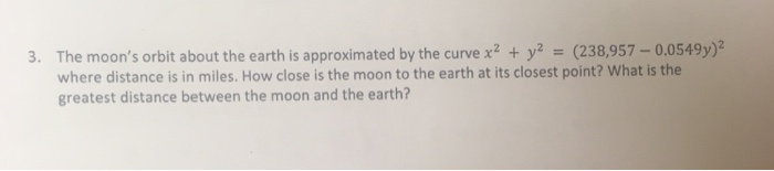 Solved 3. The moon's orbit about the earth is approximated | Chegg.com