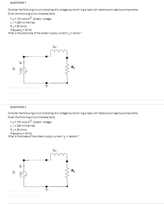 Solved QUESTION 1 Consider the following circuit consisting | Chegg.com