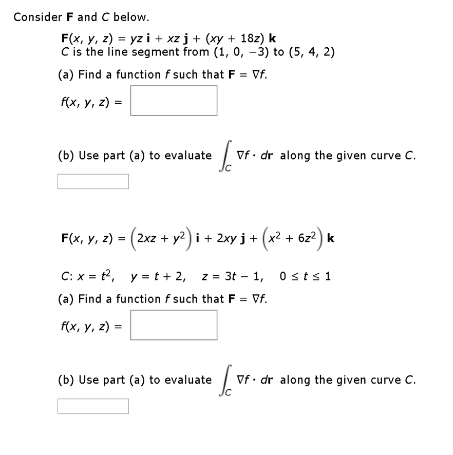 Solved Consider F And C Below F X Y Z Yz I Xz J Chegg Com