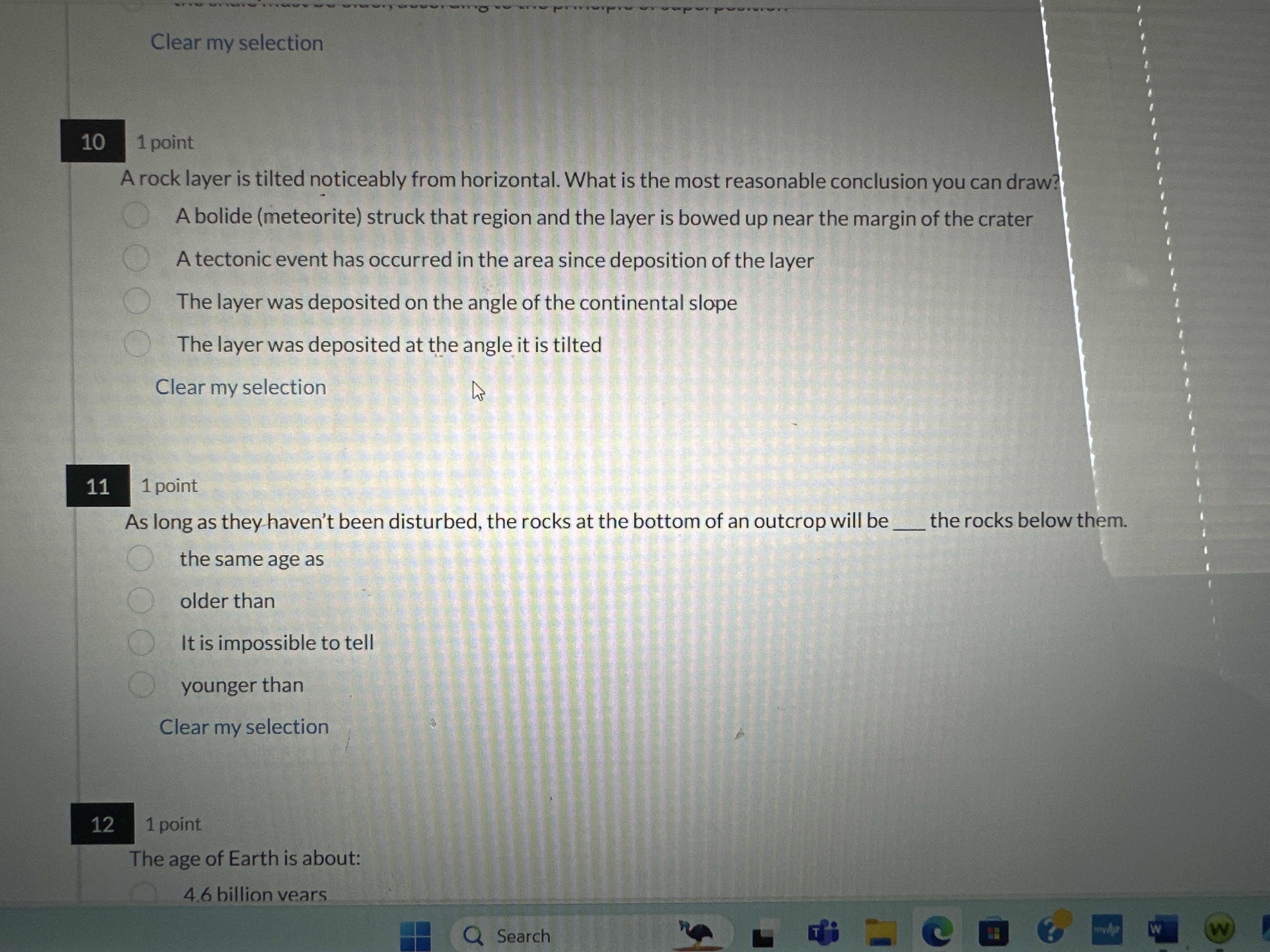 Solved Clear my selection101 ﻿pointA rock layer is tilted | Chegg.com