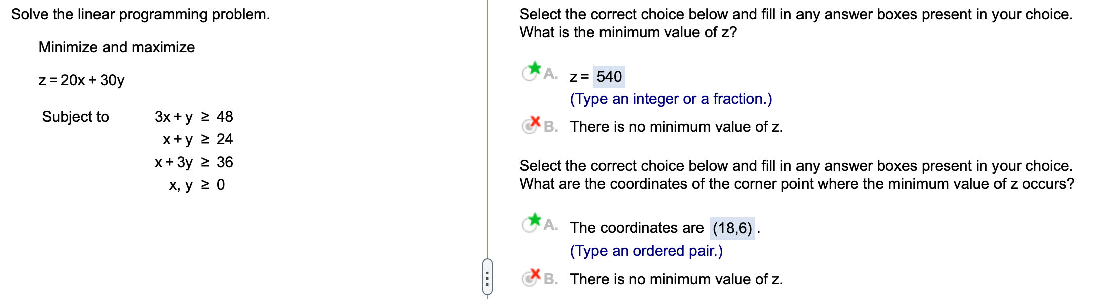 Solved Solve the linear programming problem. Select the | Chegg.com