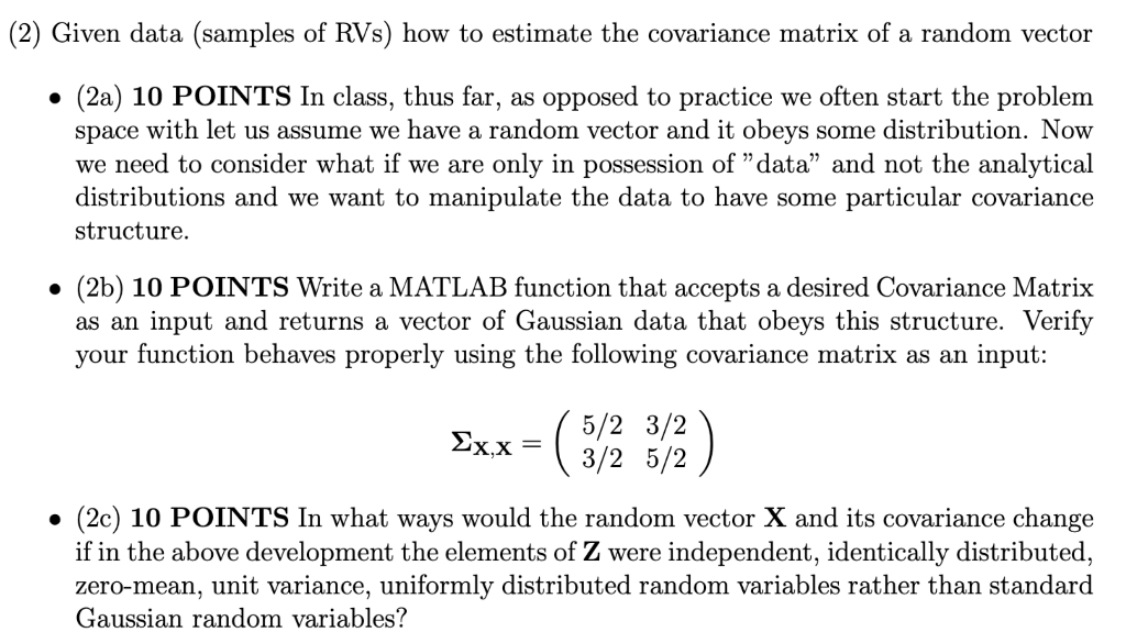 Given data (samples of RVs) how to estimate the