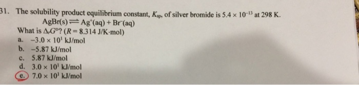 Solved 31, The Solubility Product Equilibrium Constant, Ksp | Chegg.com