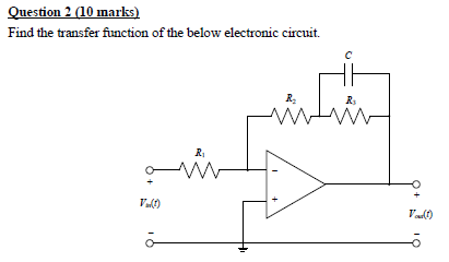 Solved Question 2 ﻿Find the transfer function of the below | Chegg.com