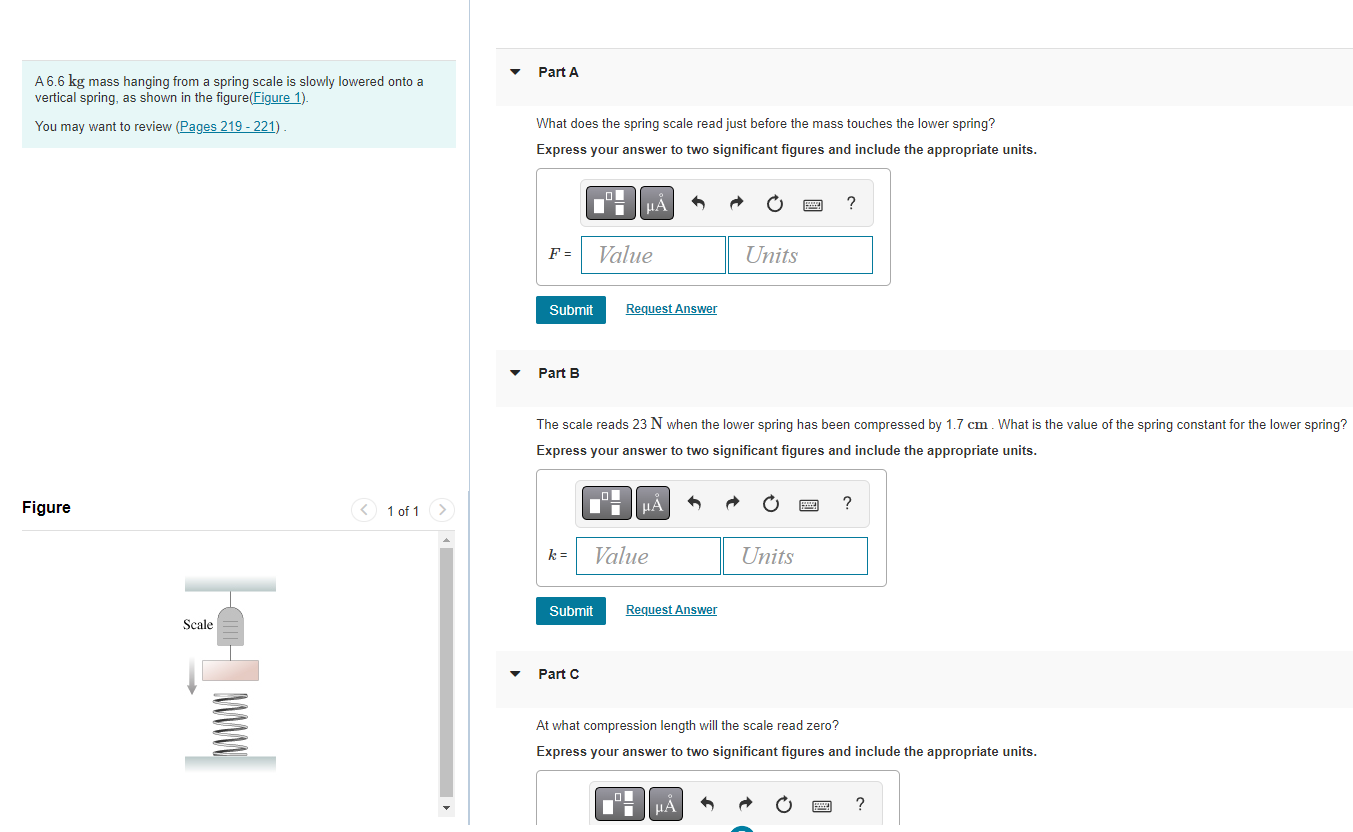 Solved A 6.6 kg mass hanging from a spring scale is s