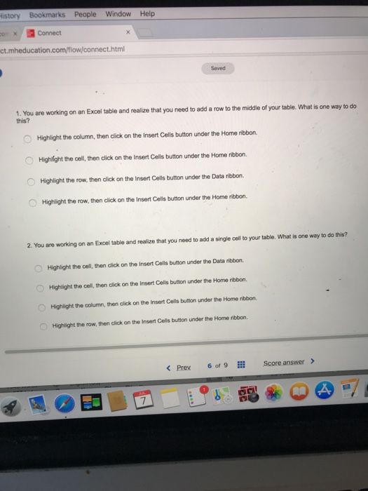 Solved istory Bookmarks People Window Help x Connect Saved Chegg