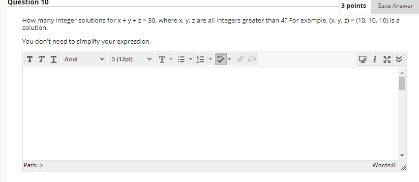 Solved Question 10 3 points Save Answer How many integer | Chegg.com