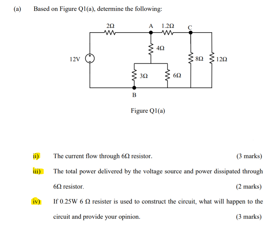Solved (a) Based on Figure Q1(a), determine the following: | Chegg.com