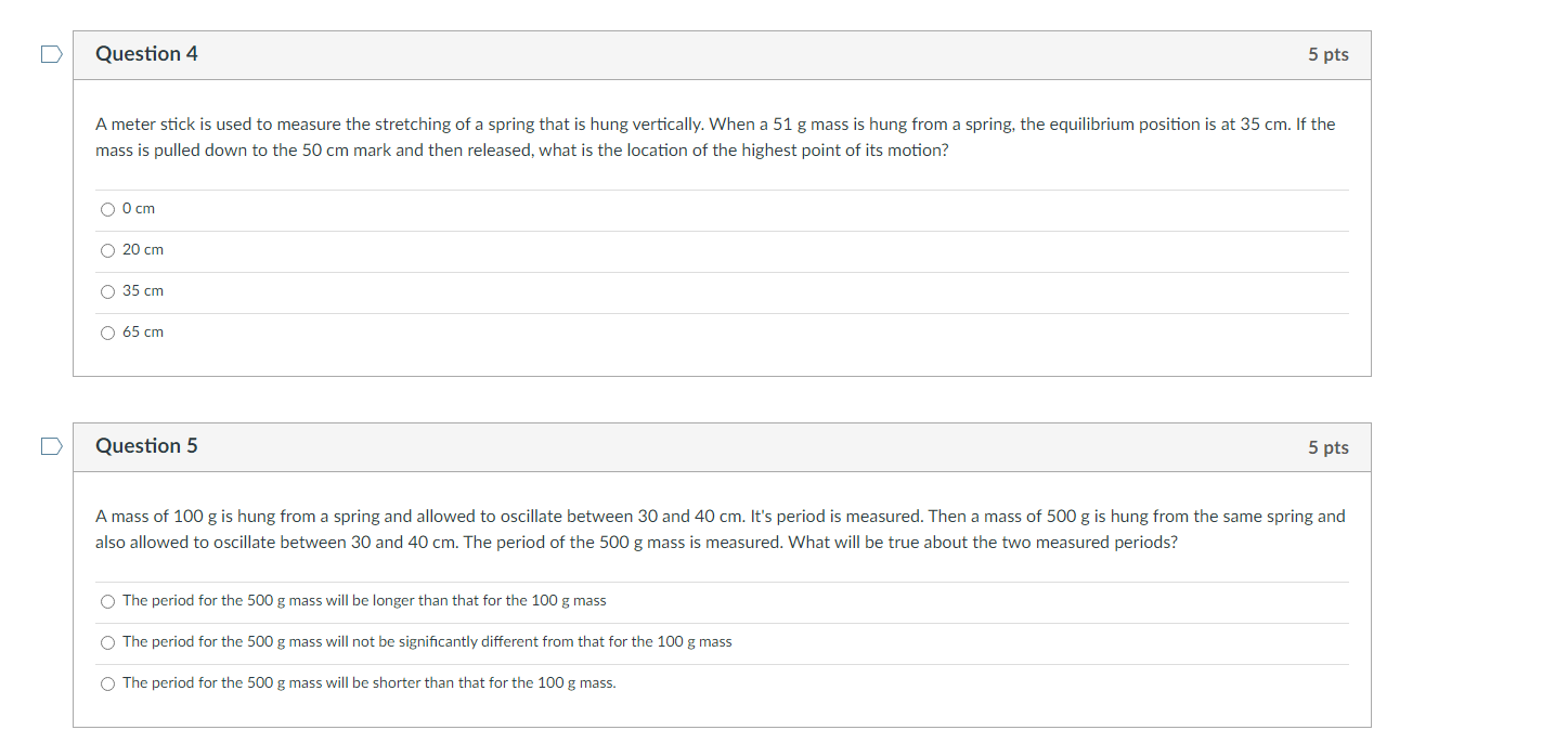 Solved Question 4 5 pts A meter stick is used to measure the | Chegg.com