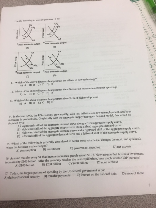 Solved Exam #2 Macroeconomics; 2301 This examination | Chegg.com