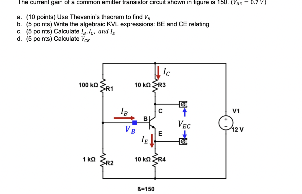 Solved The current gain of a common emitter transistor