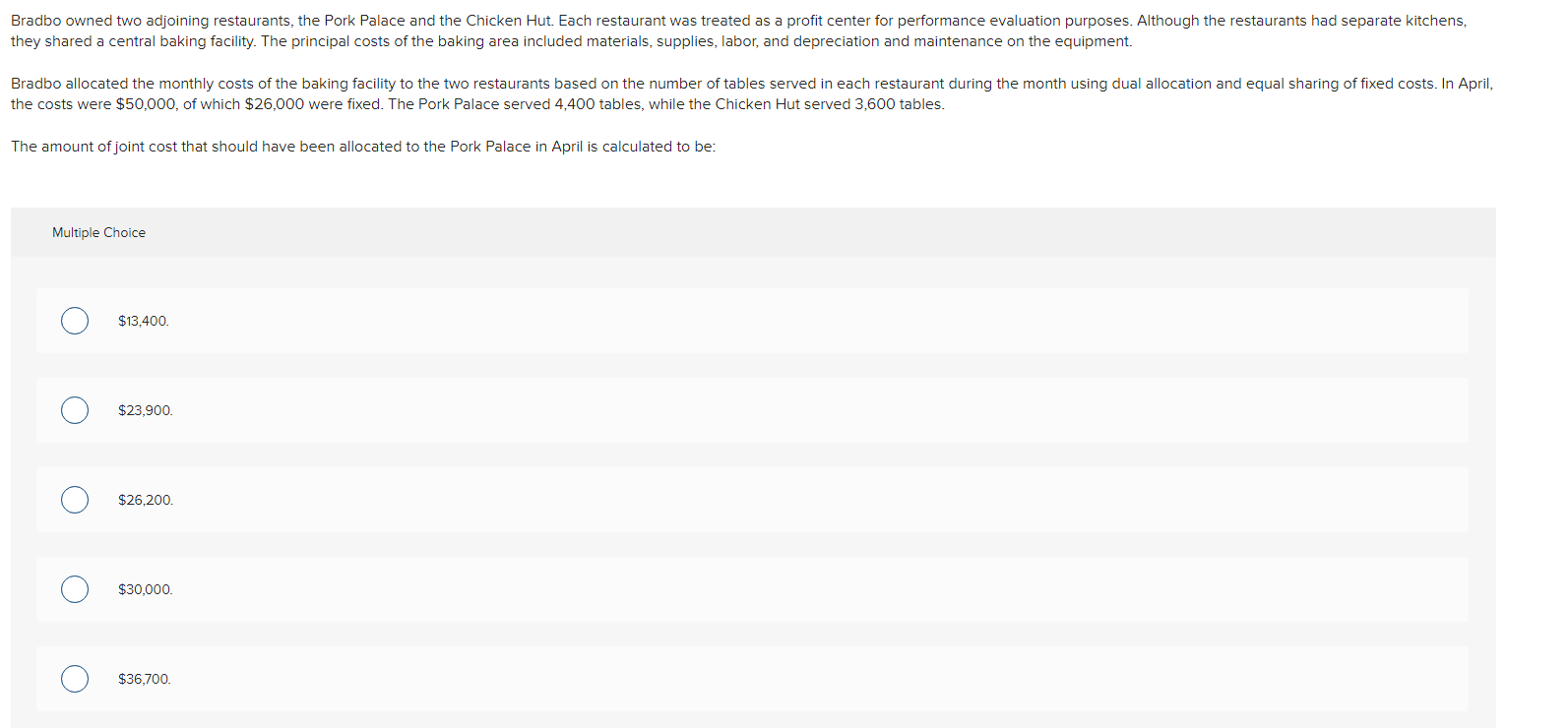 Solved Bradbo owned two adjoining restaurants, the Pork