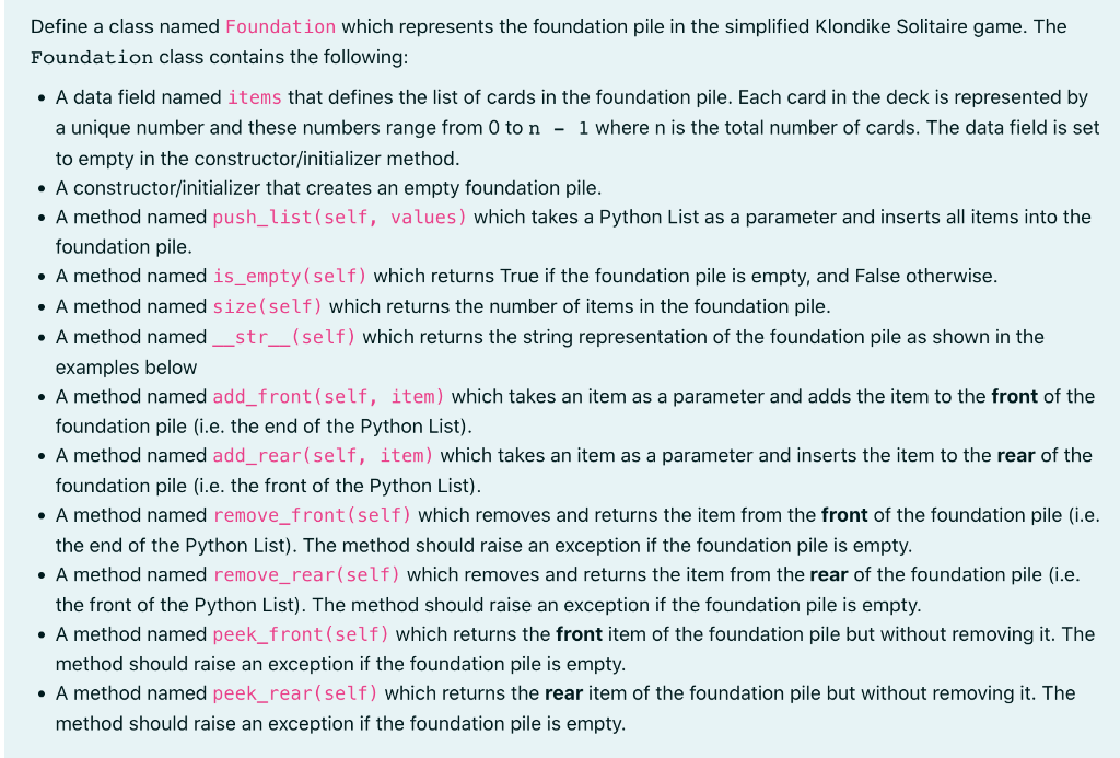 Solved Define a class named Foundation which represents the | Chegg.com