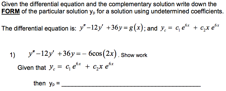 Solved Section 4.4_Undetermined Coefficients TABLE 4.4.1 | Chegg.com