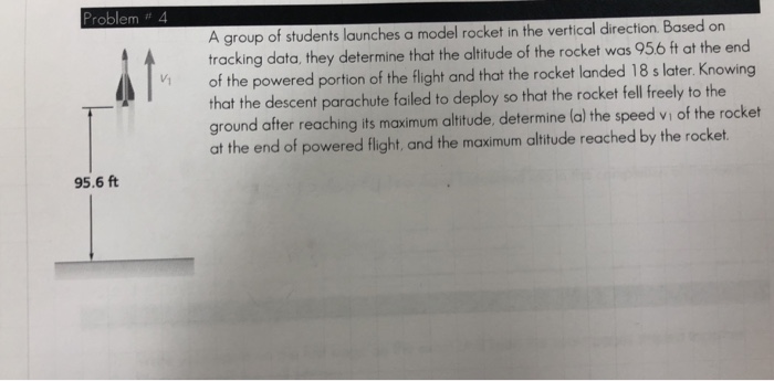 Problem # 4 A group of students launches a model | Chegg.com