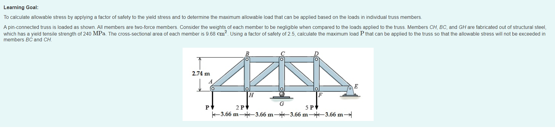 Solved Learning Goal: To calculate allowable stress by | Chegg.com