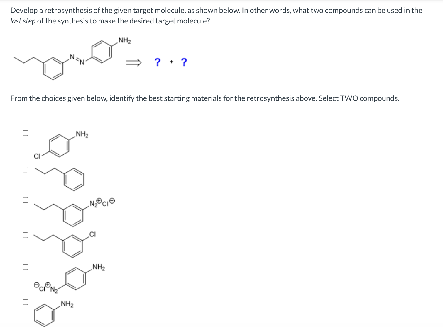 Develop a retrosynthesis of the given target | Chegg.com