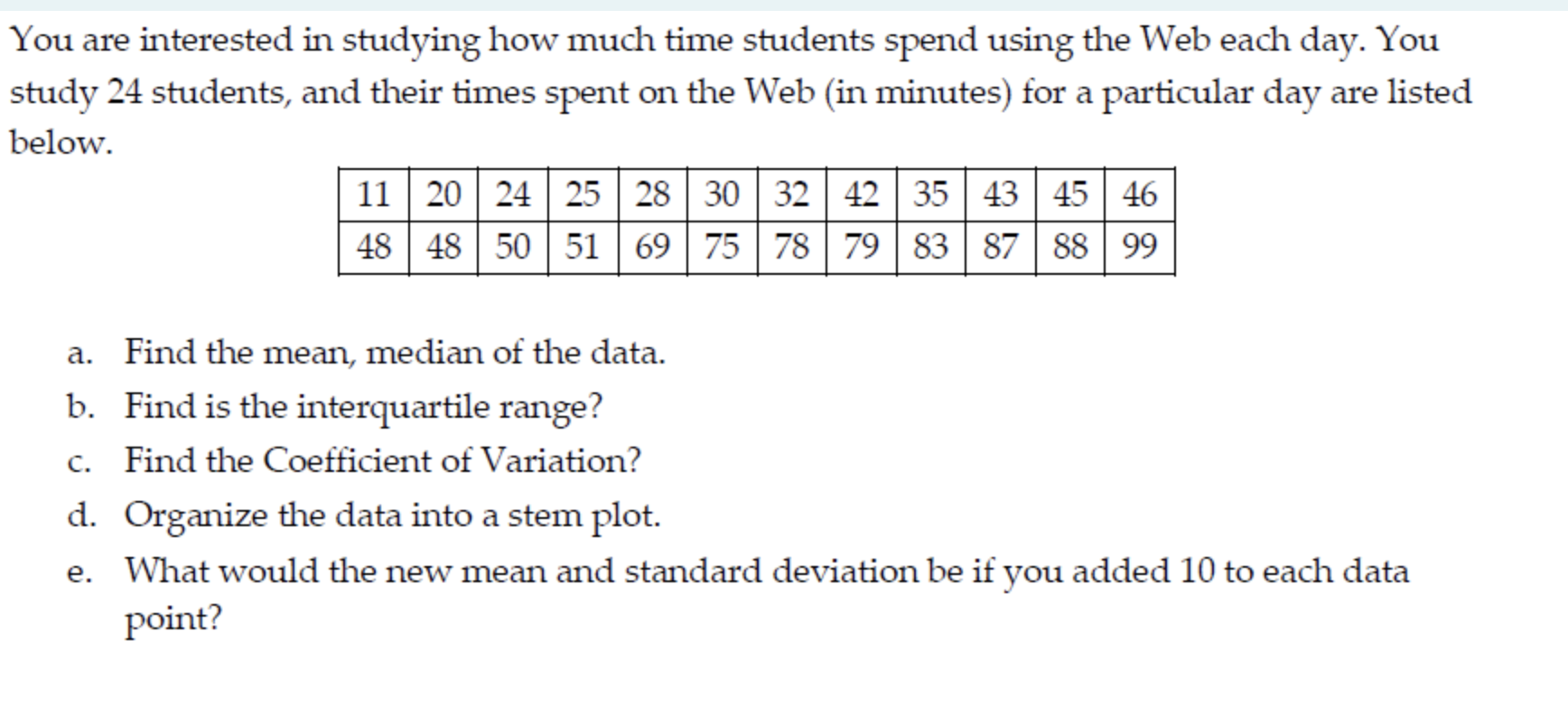 Solved You are interested in studying how much time students | Chegg.com