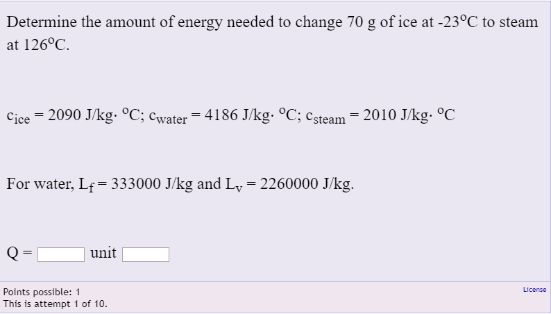 Determine The Amount Of Energy Needed To Change 70 Chegg Com
